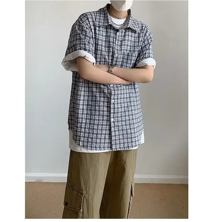 Men's Short Sleeve Plaid T-Shirt