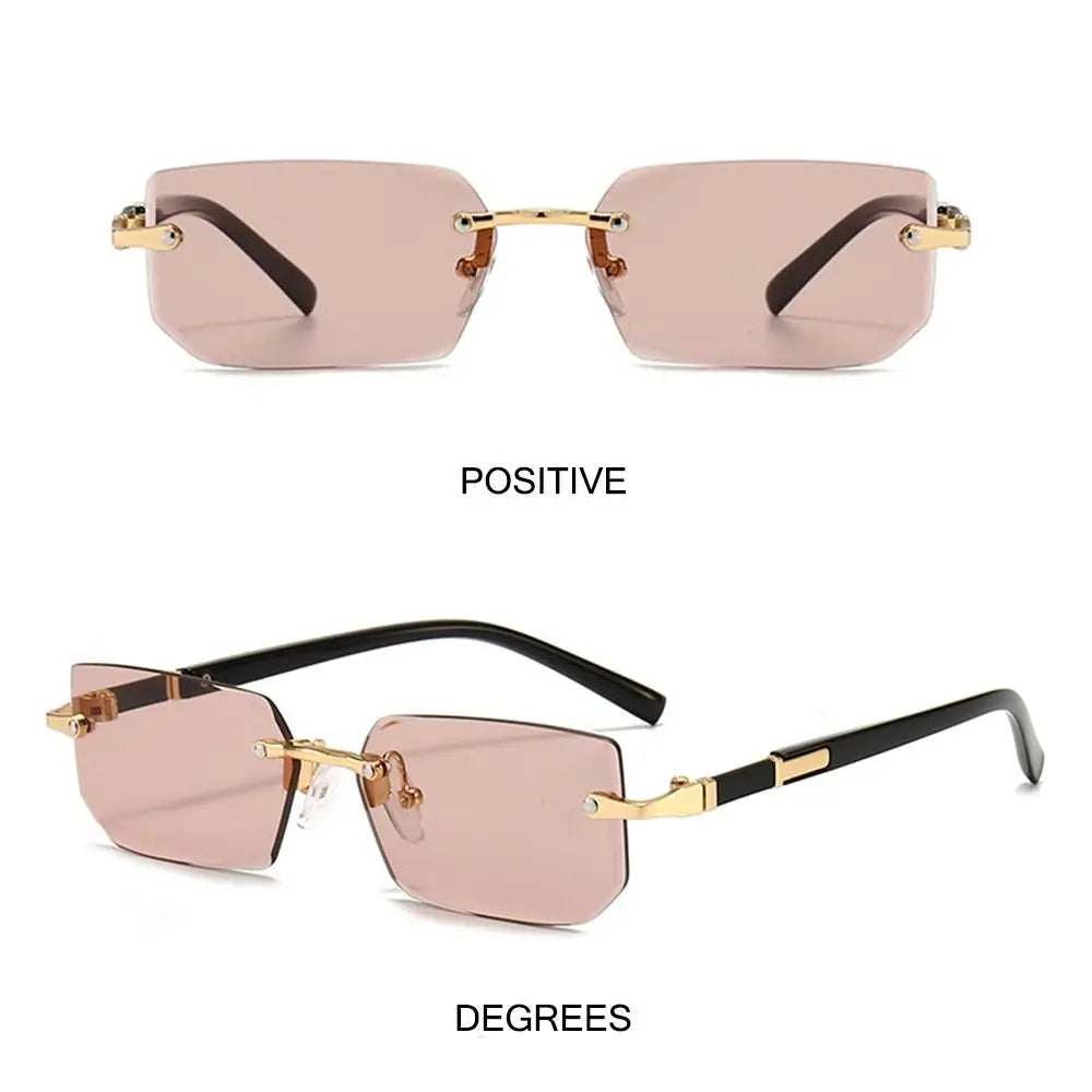 Square Frame Gold Trim Sunglasses