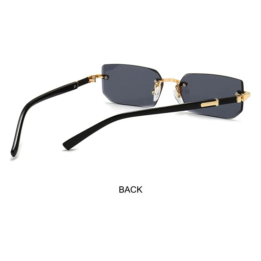 Square Frame Gold Trim Sunglasses