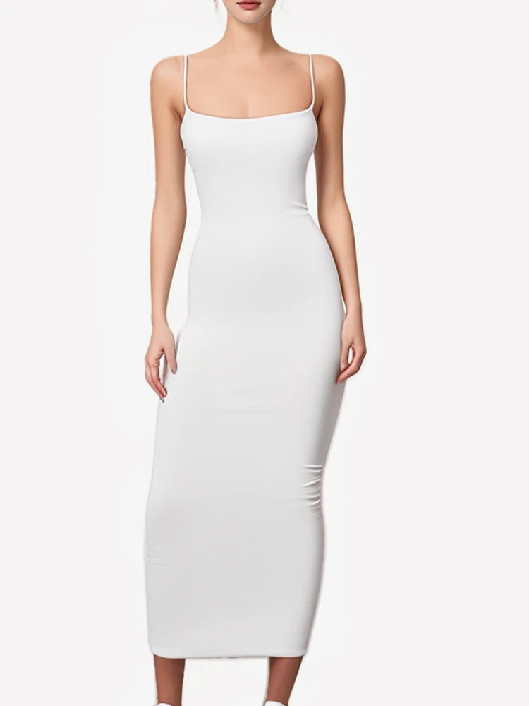 Women's Sleeveless + Backless Long Sling Dress
