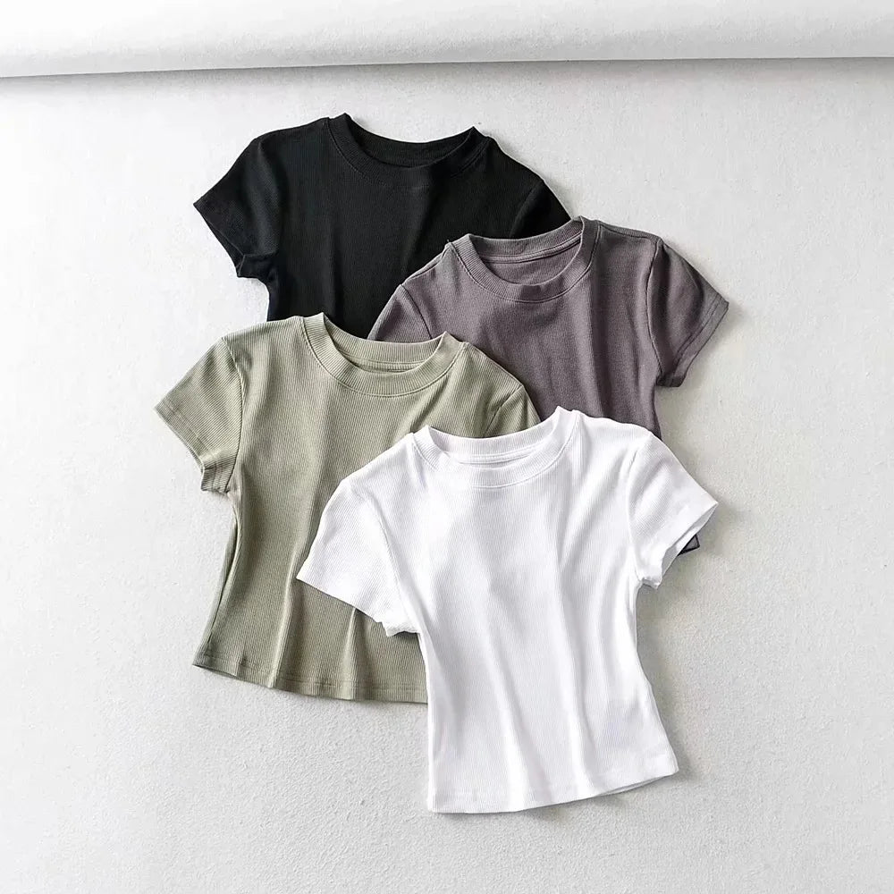 Women's Short-sleeve Crop Top T-shirt