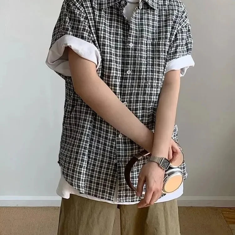 Men's Short Sleeve Plaid T-Shirt