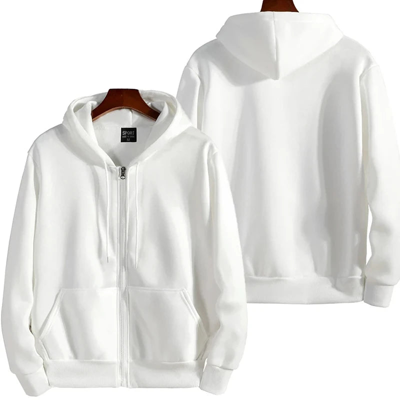 Unisex Blank Zip Up Hoodie