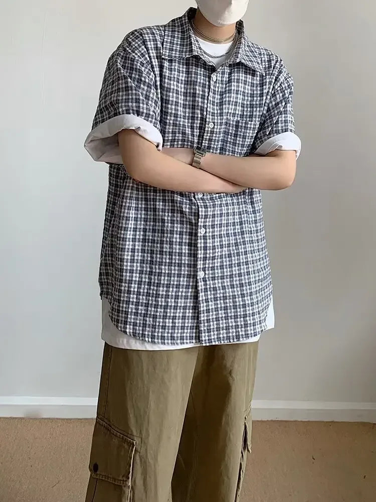 Men's Short Sleeve Plaid T-Shirt