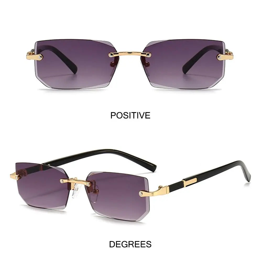 Square Frame Gold Trim Sunglasses