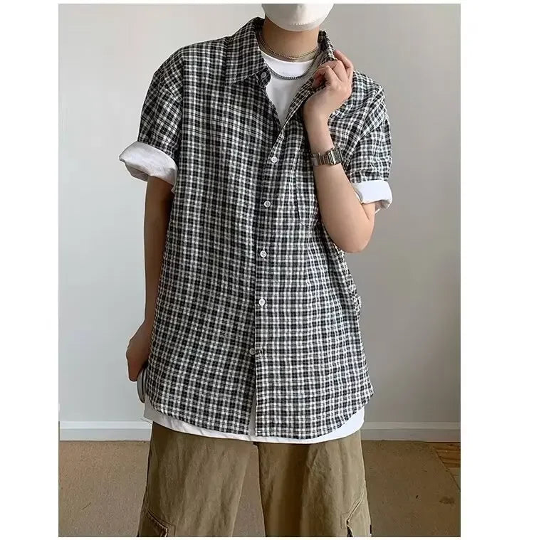 Men's Short Sleeve Plaid T-Shirt