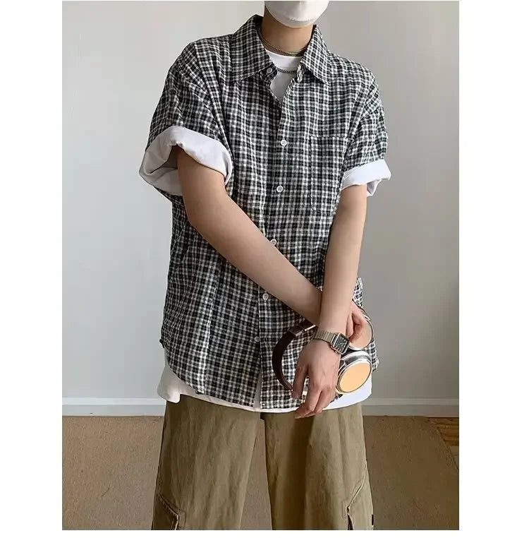 Men's Short Sleeve Plaid T-Shirt