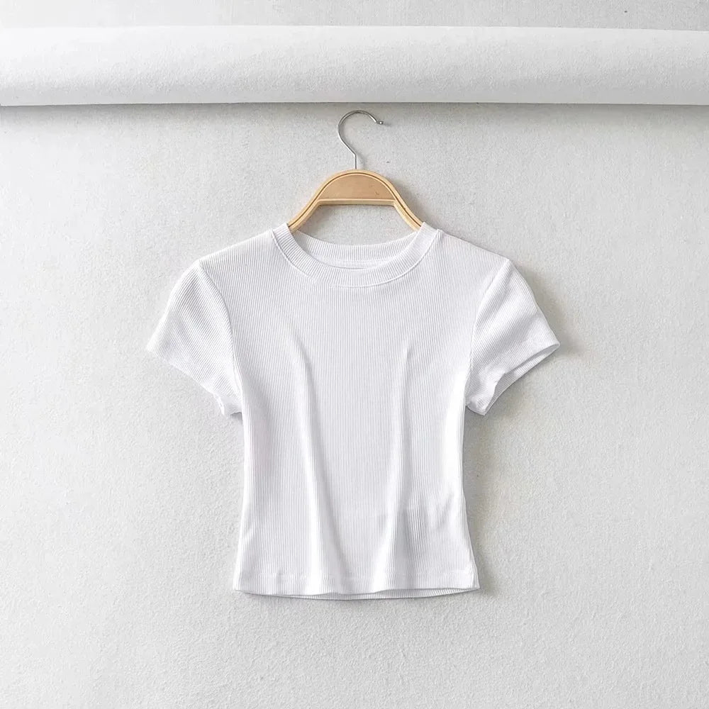Women's Short-sleeve Crop Top T-shirt