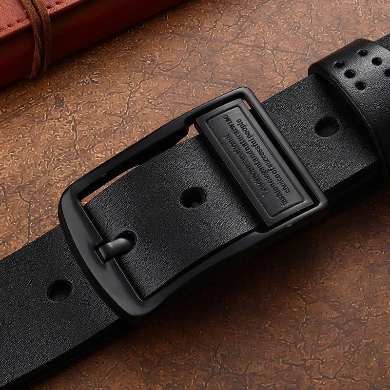 Metal Buckle Leather Dress Belt