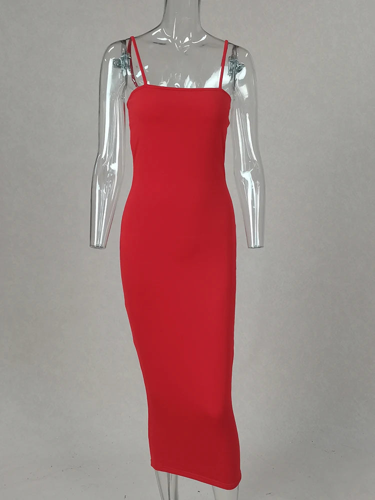 Women's Sleeveless + Backless Long Sling Dress