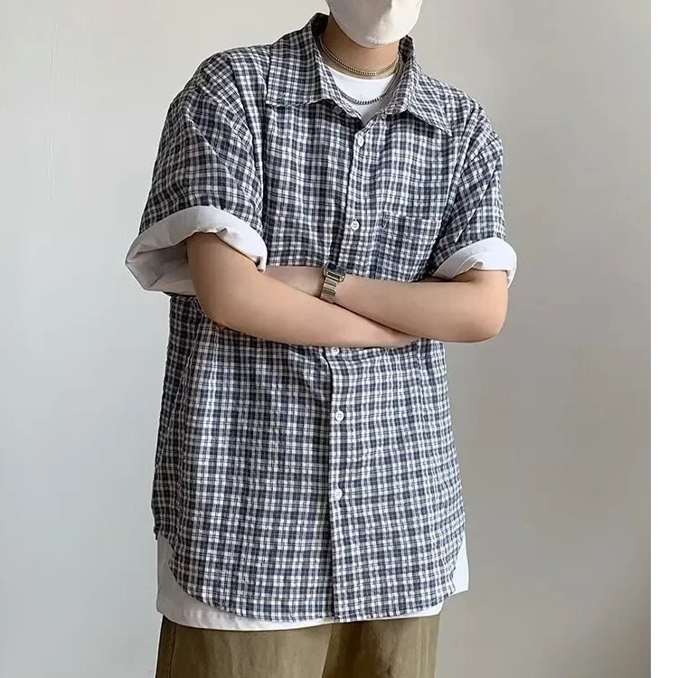 Men's Short Sleeve Plaid T-Shirt