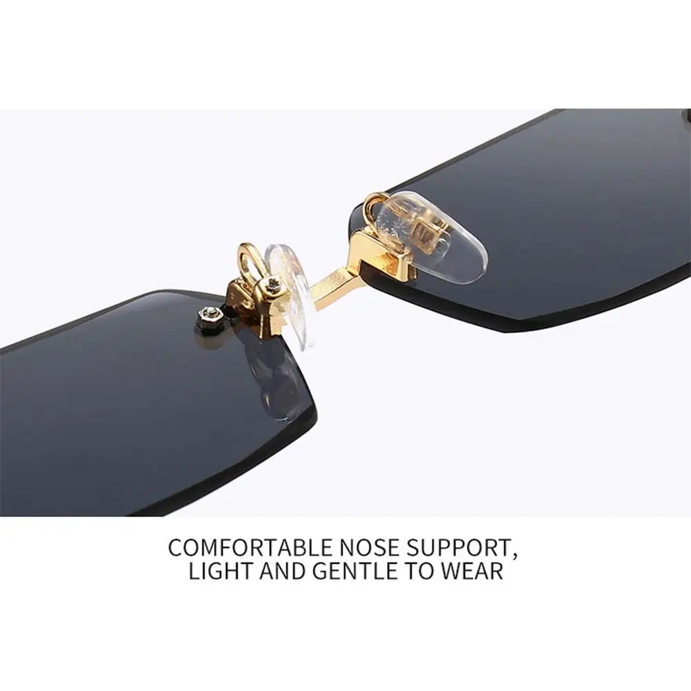 Square Frame Gold Trim Sunglasses