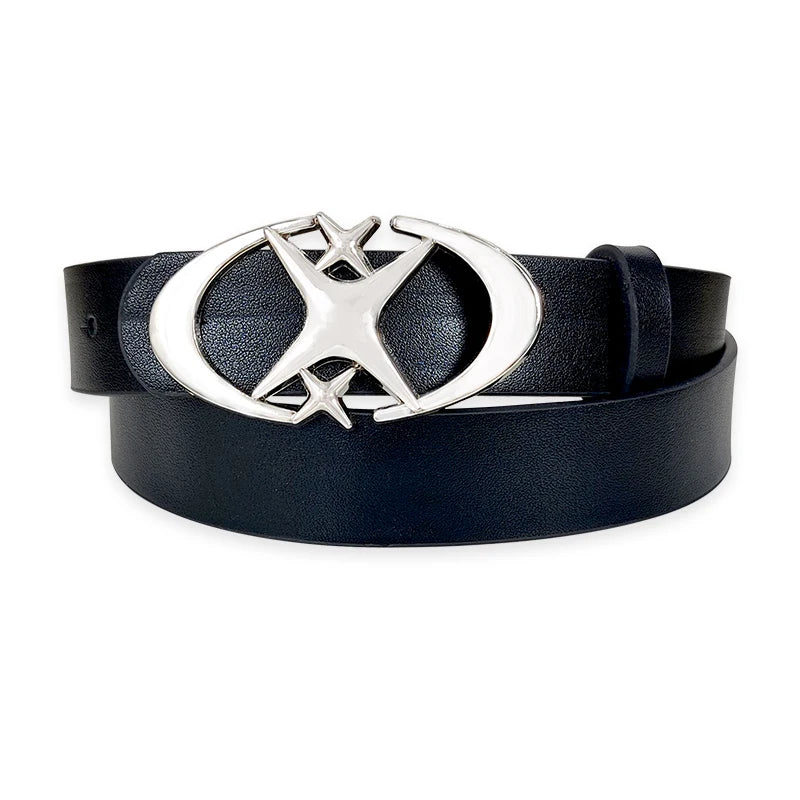 Star Buckle Leather Belt