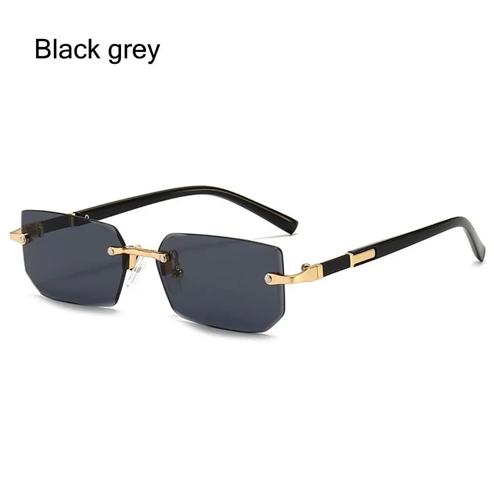 Square Frame Gold Trim Sunglasses