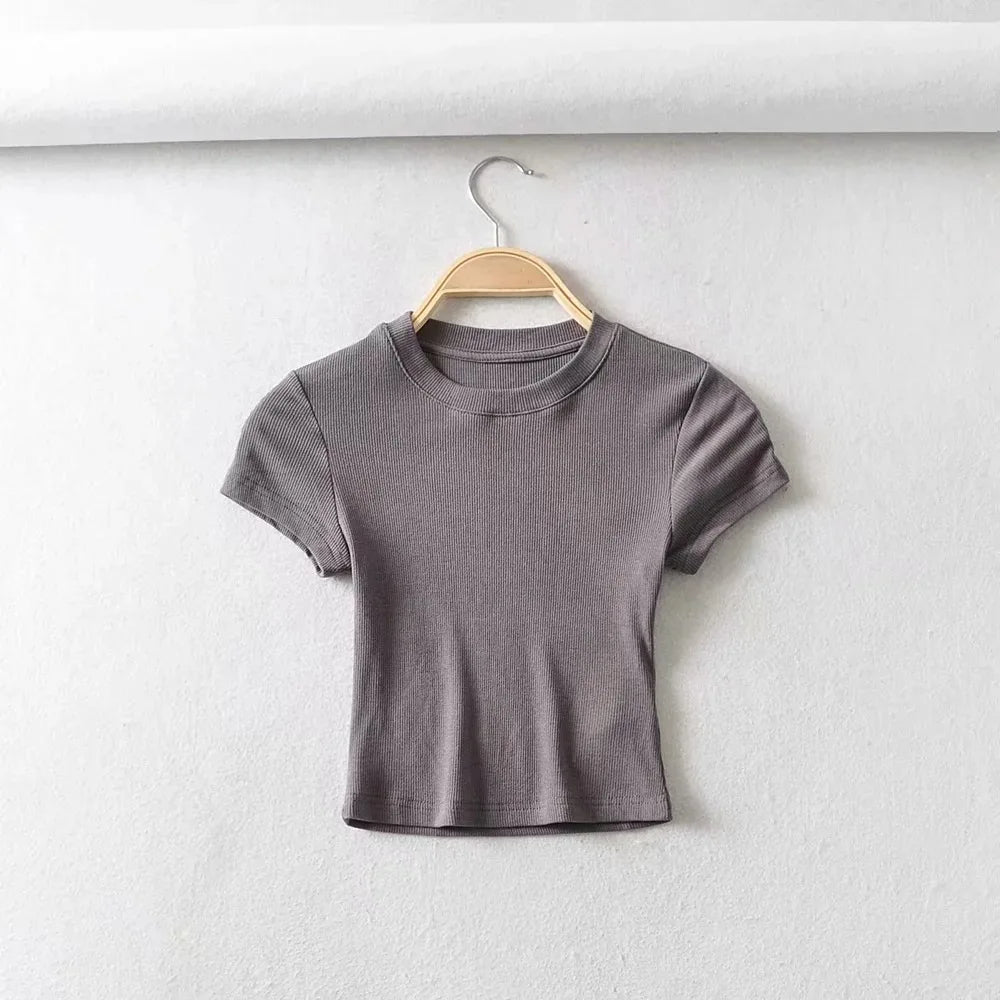 Women's Short-sleeve Crop Top T-shirt