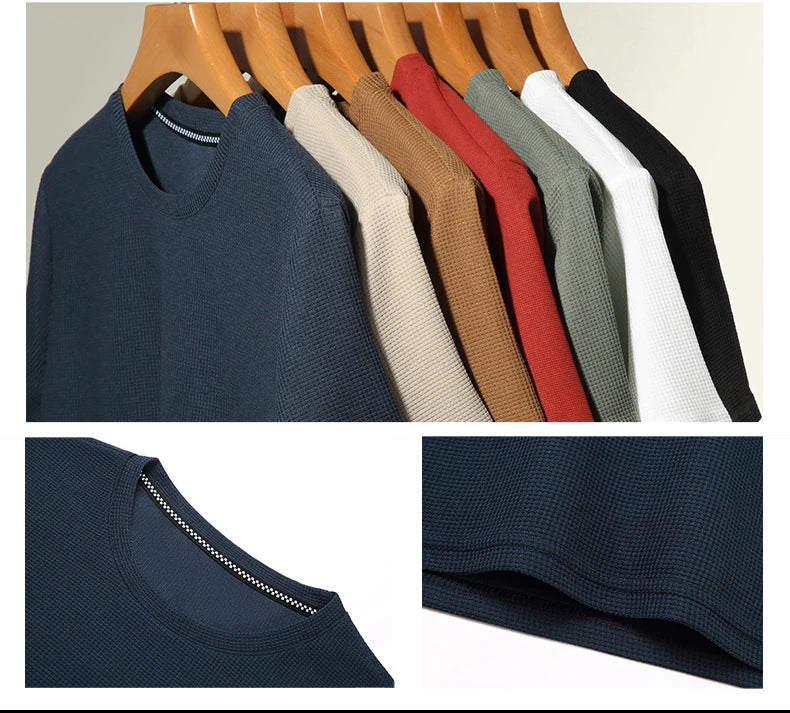 Men's Short Sleeve Waffle Knit Polo Shirt