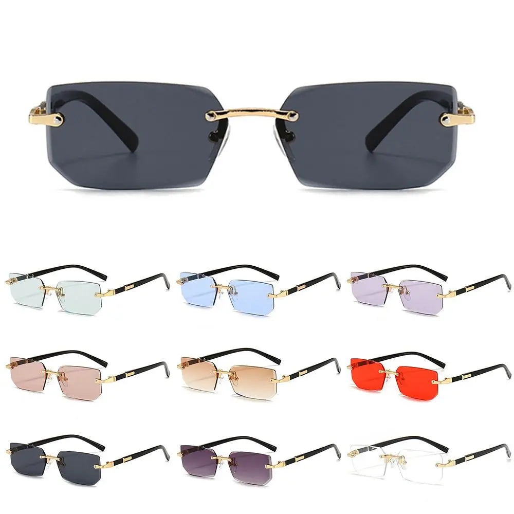 Square Frame Gold Trim Sunglasses