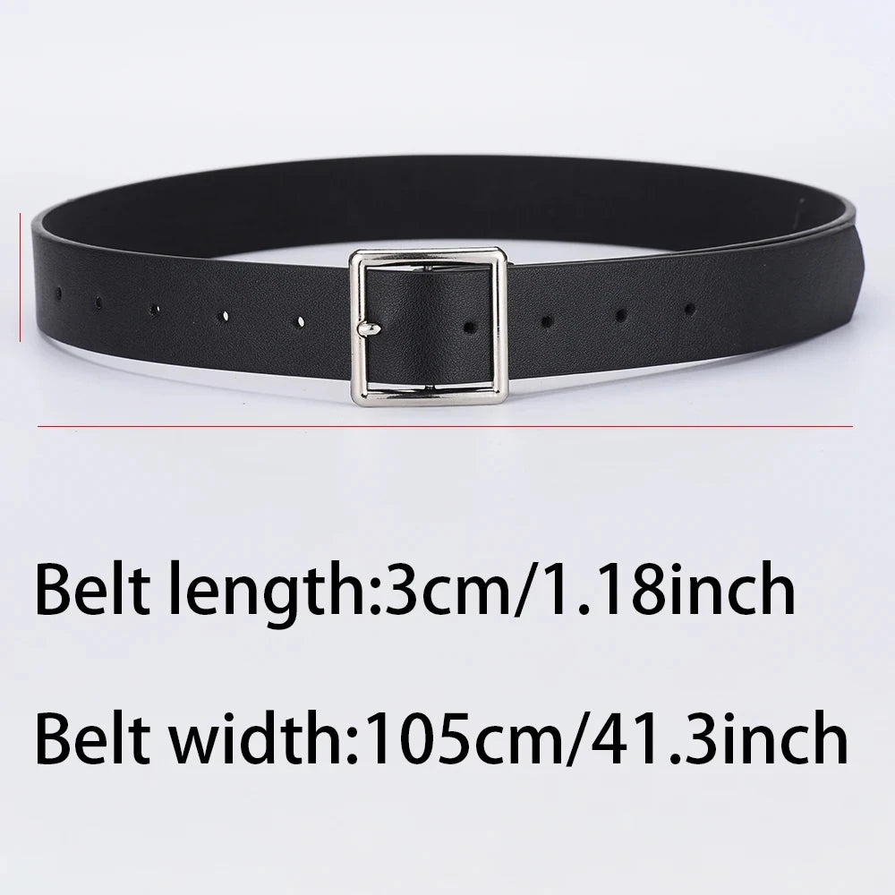 Square Buckle Leather Casual Belt