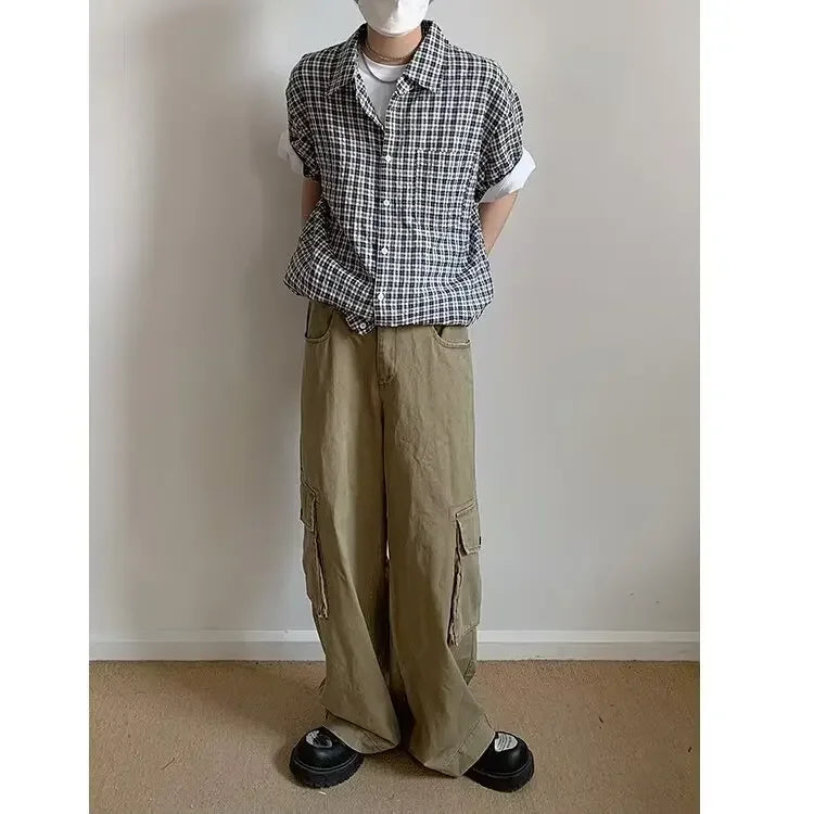 Men's Short Sleeve Plaid T-Shirt