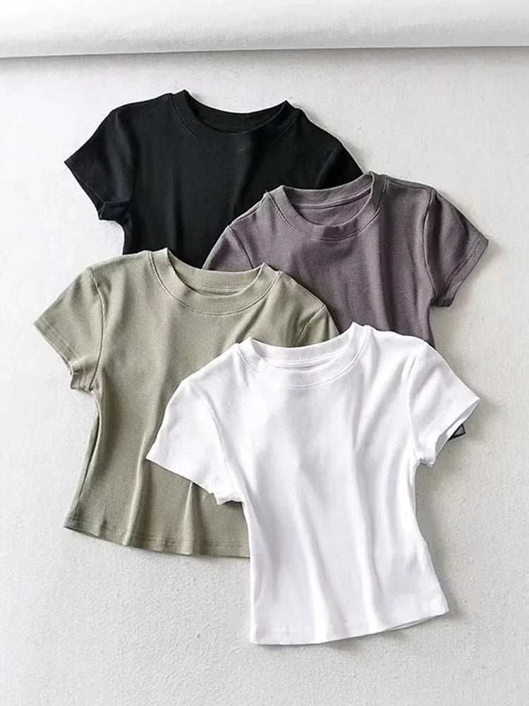 Women's Short-sleeve Crop Top T-shirt