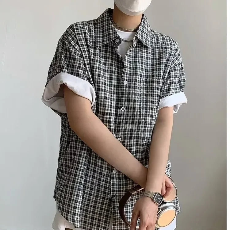 Men's Short Sleeve Plaid T-Shirt