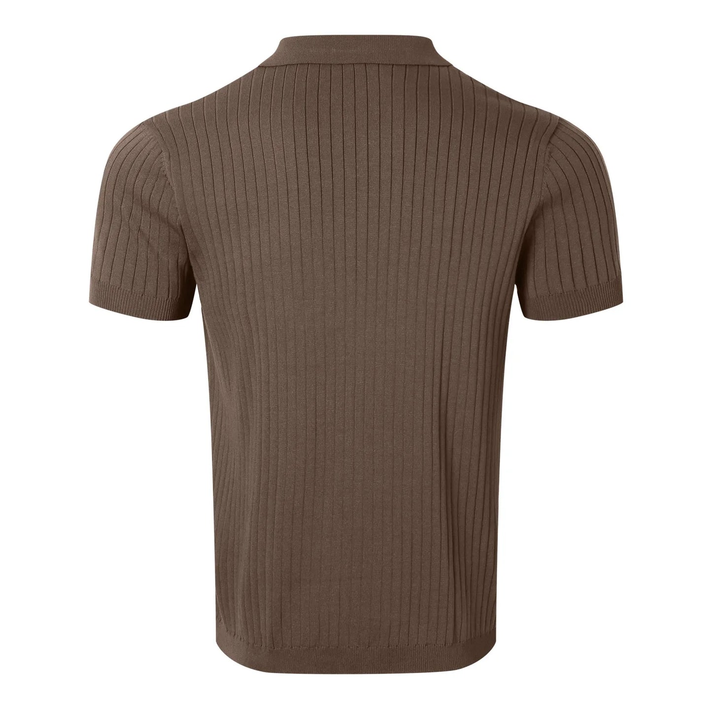 Men's Knitted Striped Polo T-Shirt