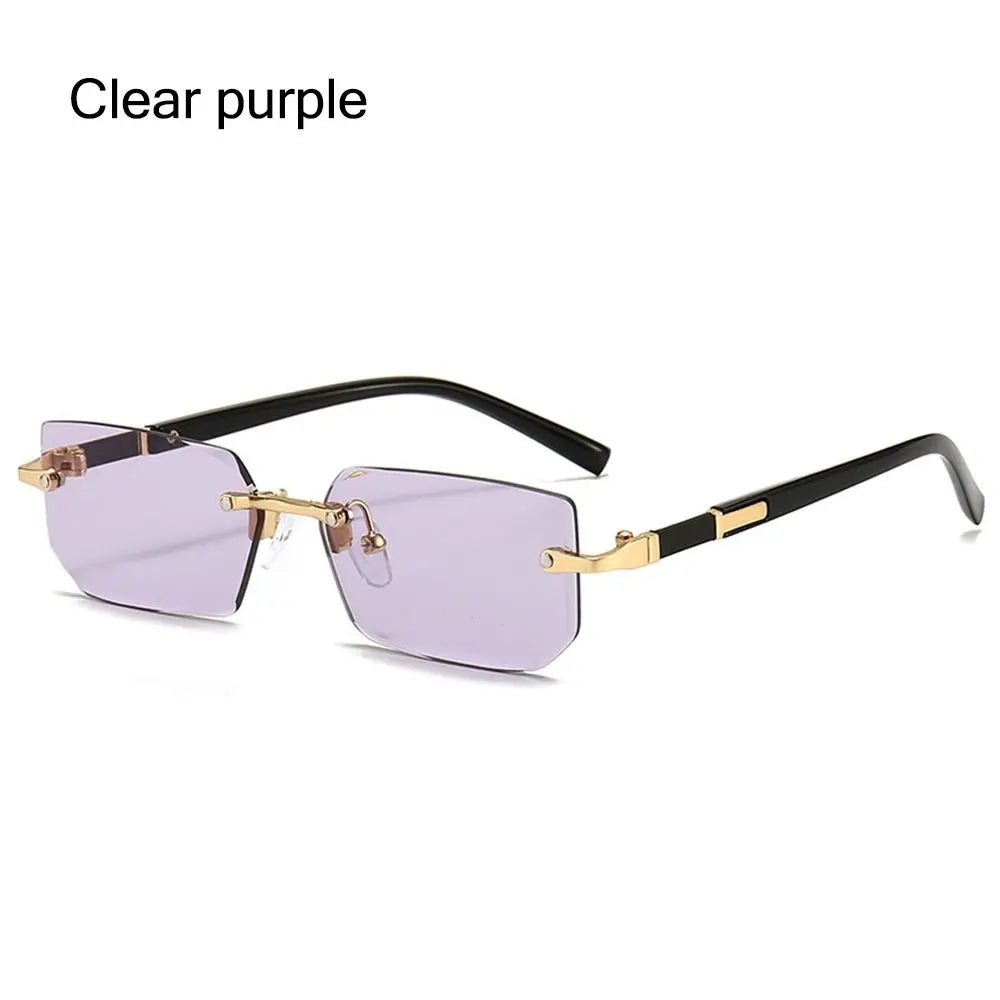Square Frame Gold Trim Sunglasses