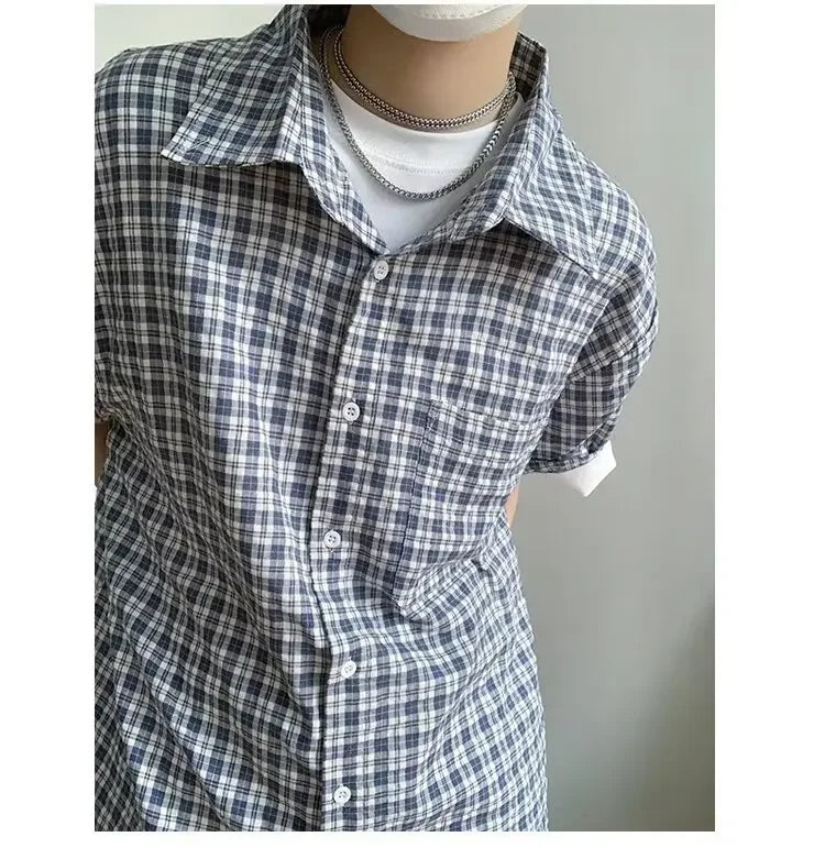 Men's Short Sleeve Plaid T-Shirt