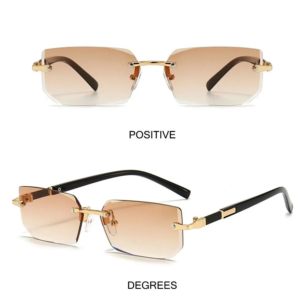 Square Frame Gold Trim Sunglasses