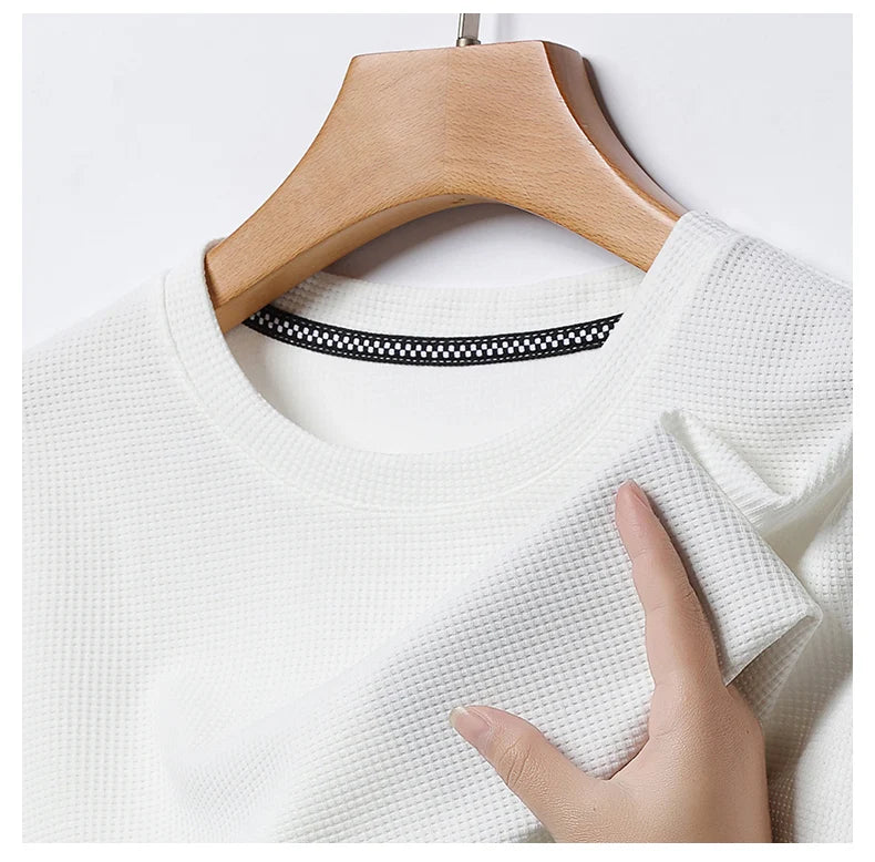 Men's Short Sleeve Waffle Knit Polo Shirt
