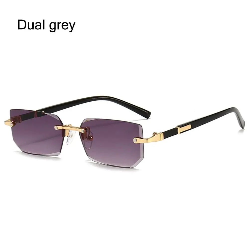 Square Frame Gold Trim Sunglasses