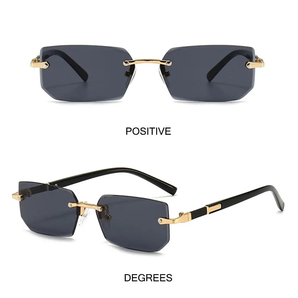 Square Frame Gold Trim Sunglasses