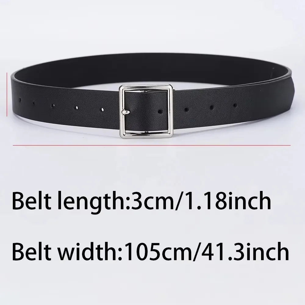 Square Buckle Leather Casual Belt