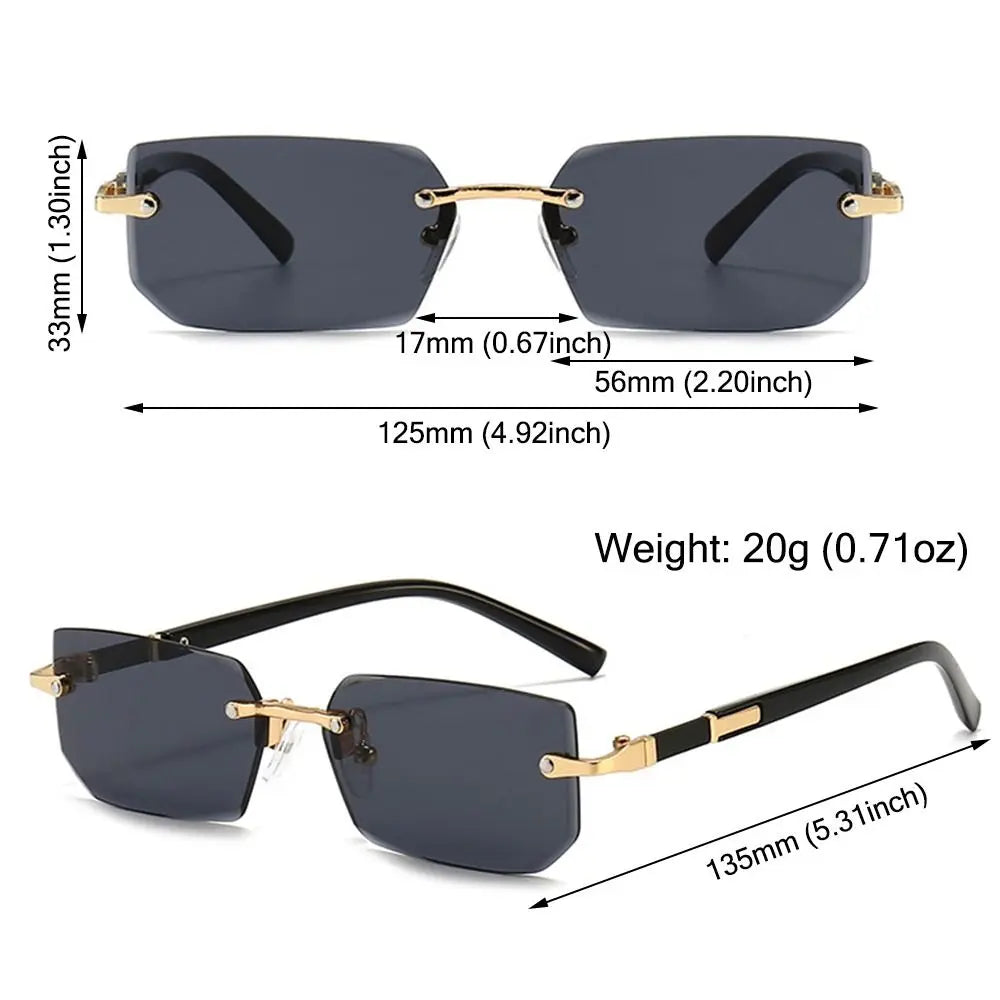 Square Frame Gold Trim Sunglasses