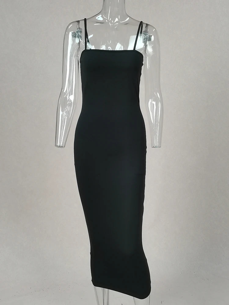 Women's Sleeveless + Backless Long Sling Dress