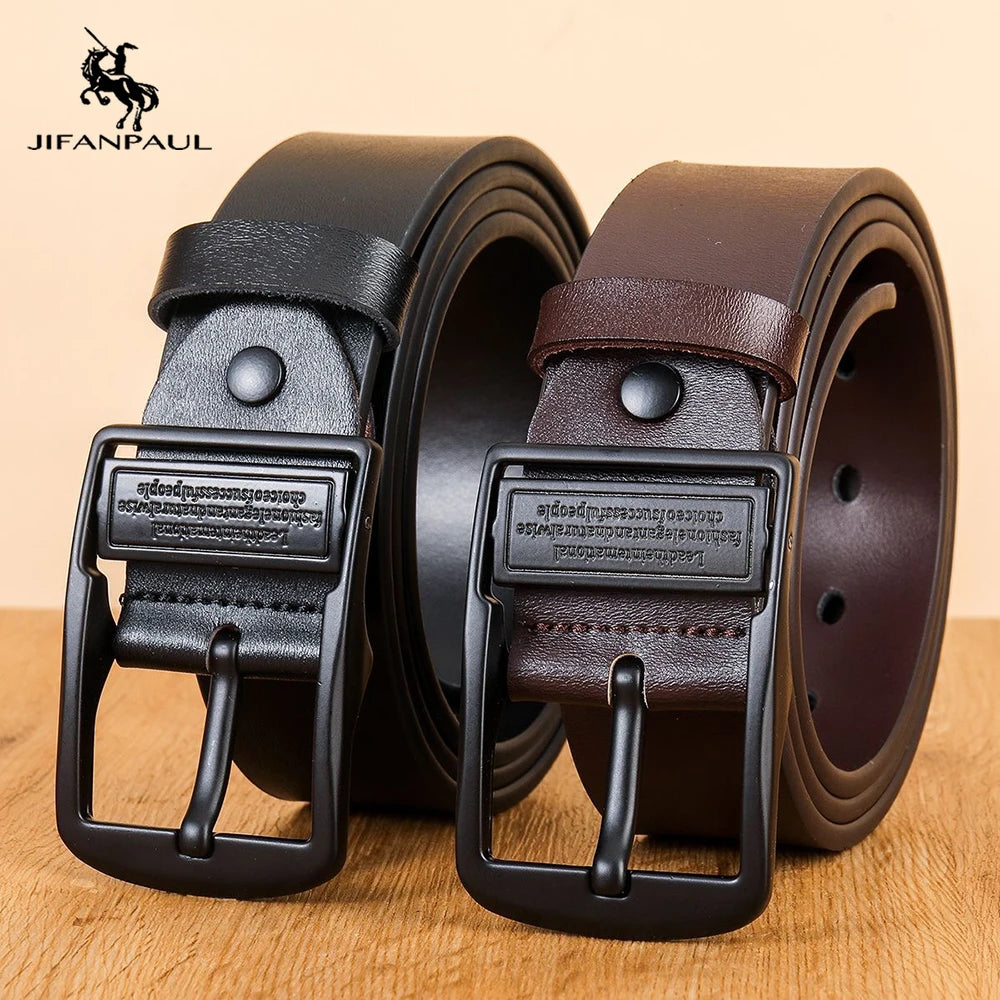Metal Buckle Leather Dress Belt