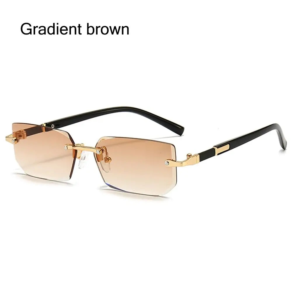 Square Frame Gold Trim Sunglasses