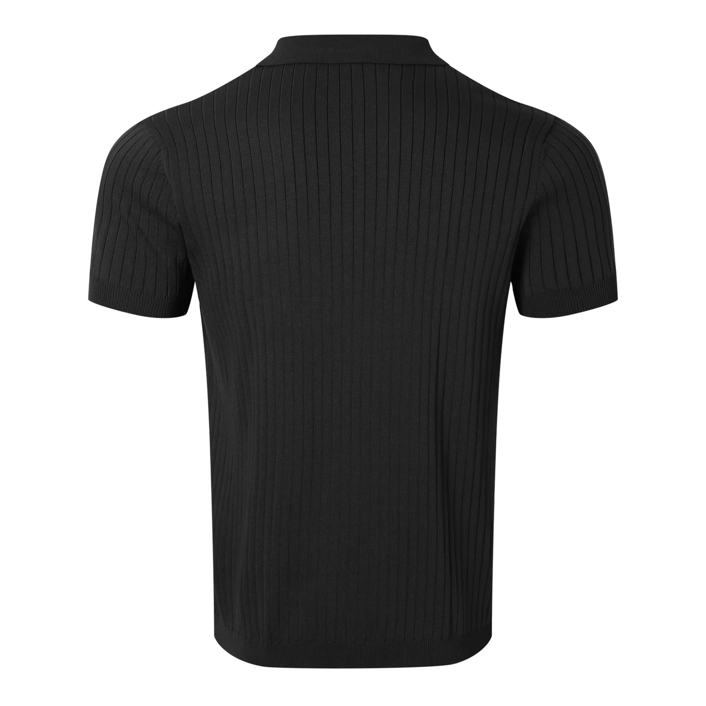 Men's Knitted Striped Polo T-Shirt