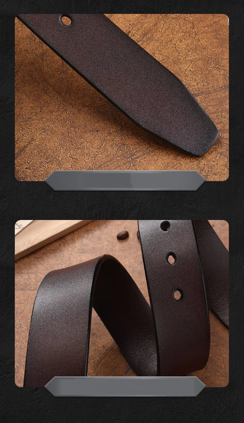 Metal Buckle Leather Dress Belt