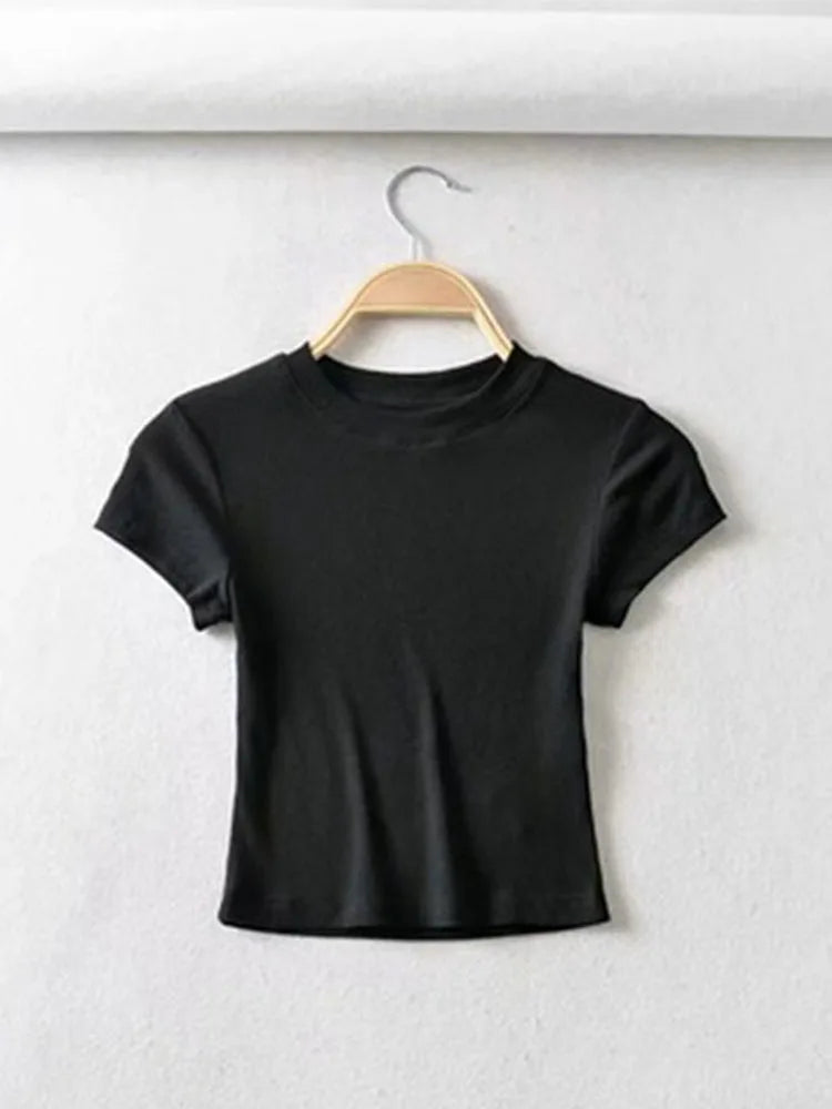 Women's Short-sleeve Crop Top T-shirt