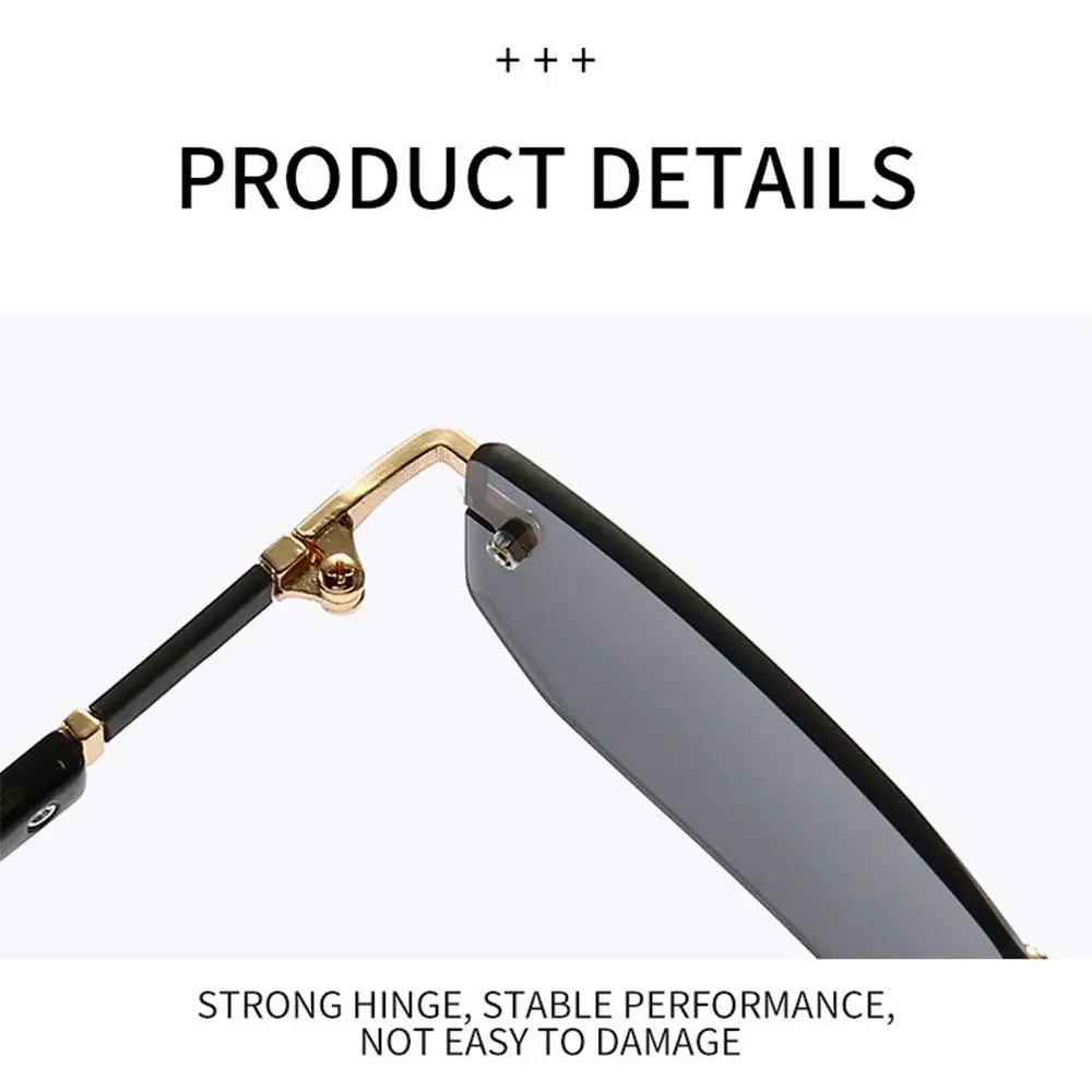 Square Frame Gold Trim Sunglasses