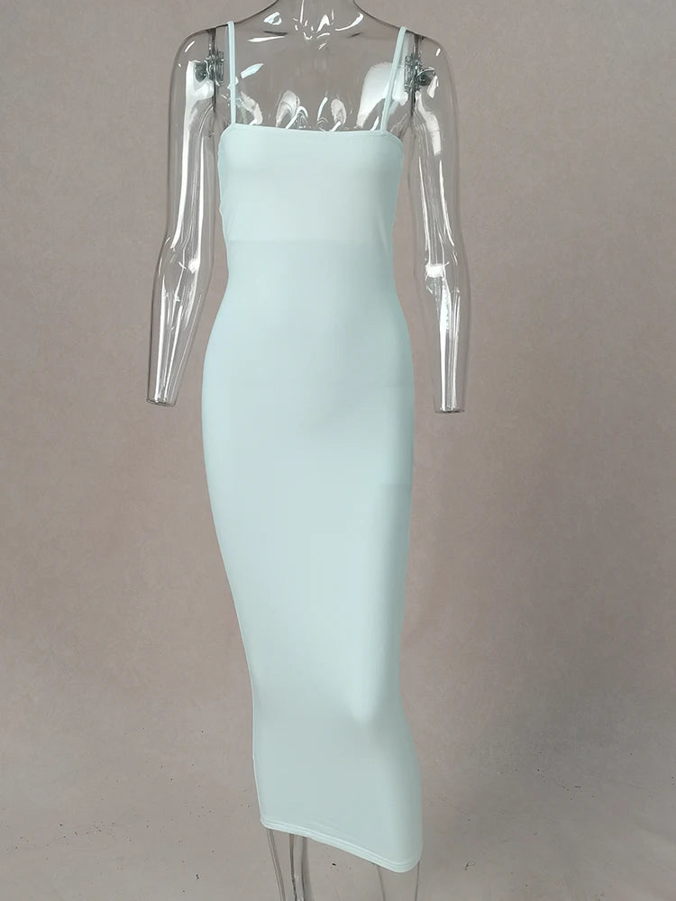 Women's Sleeveless + Backless Long Sling Dress