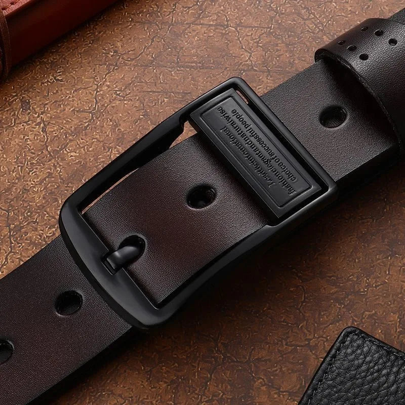 Metal Buckle Leather Dress Belt