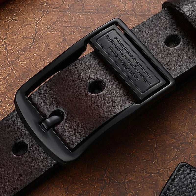 Metal Buckle Leather Dress Belt