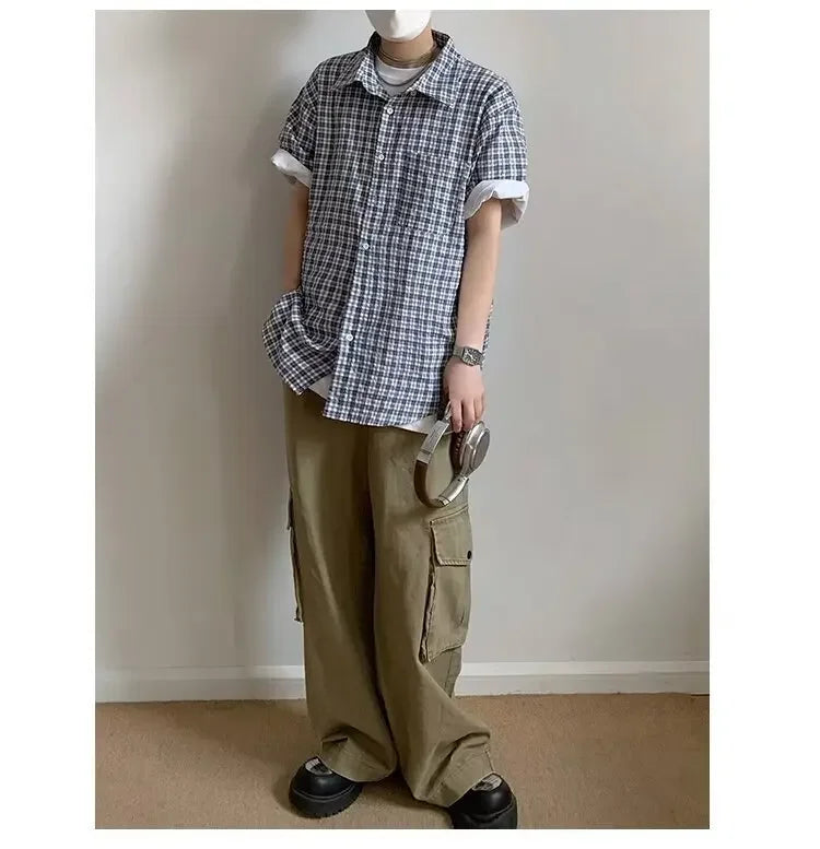 Men's Short Sleeve Plaid T-Shirt
