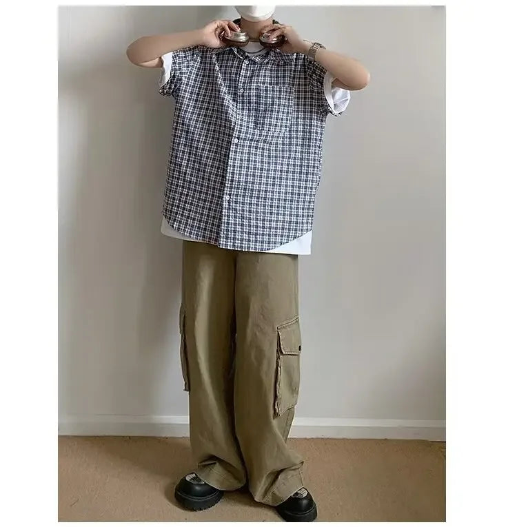 Men's Short Sleeve Plaid T-Shirt