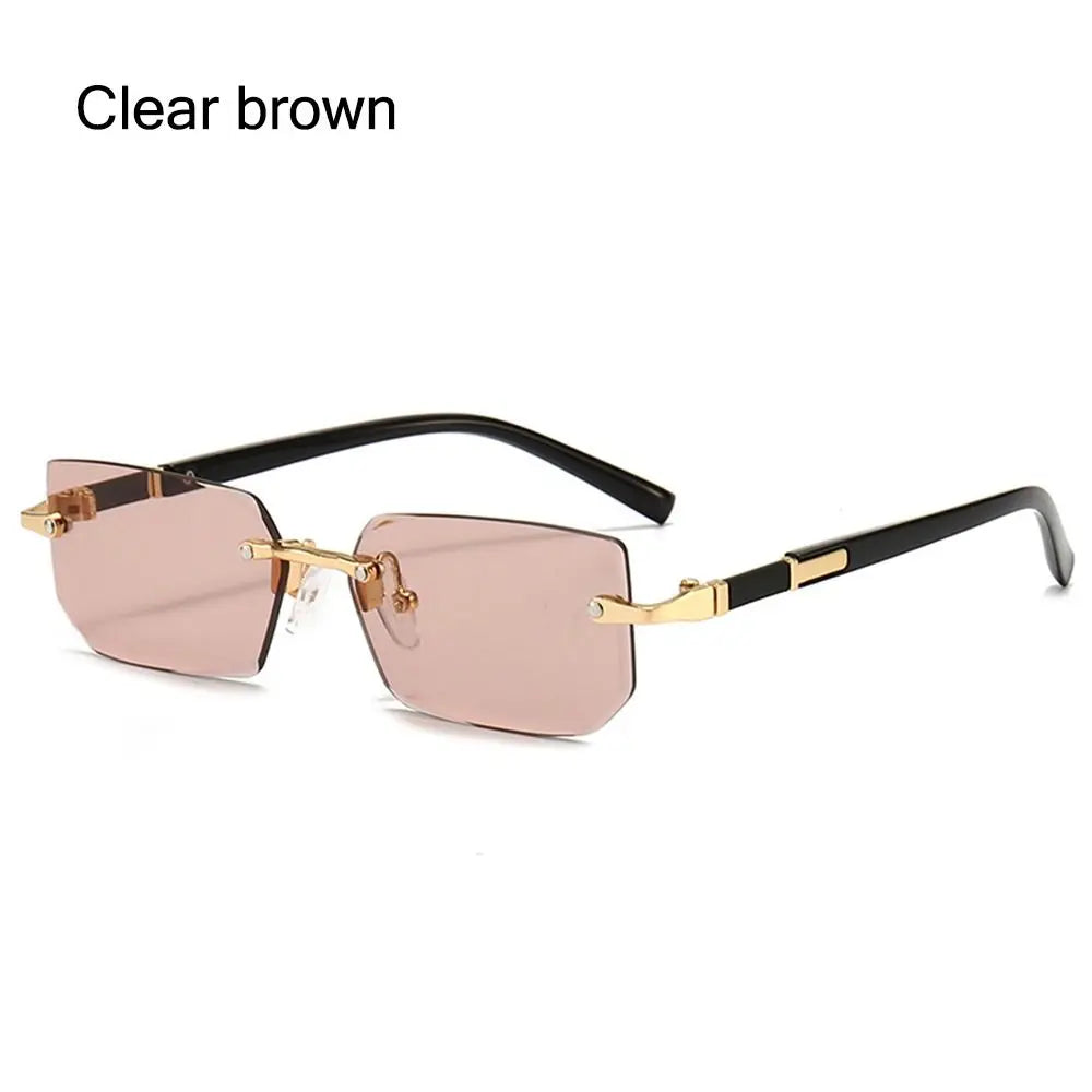 Square Frame Gold Trim Sunglasses