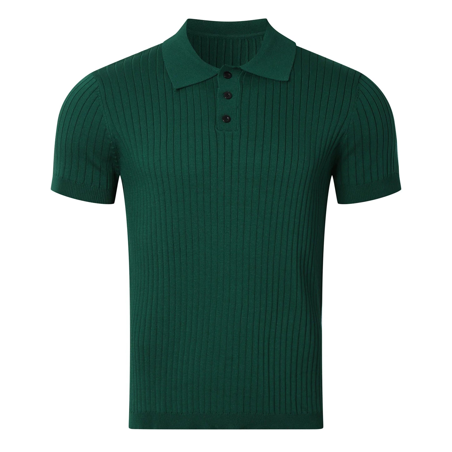 Men's Knitted Striped Polo T-Shirt