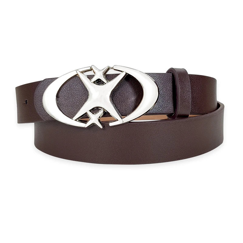 Star Buckle Leather Belt