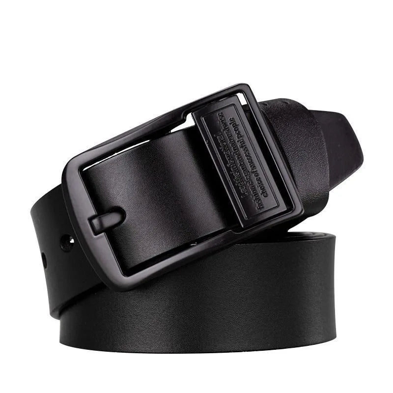 Metal Buckle Leather Dress Belt